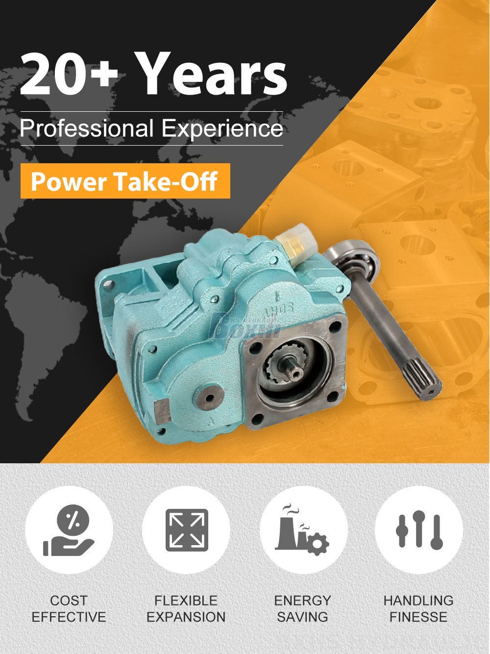 Explore Partnership Opportunities for HW50-03 WG9700290150 4 Bolt Hydraulic PTO Distribution detailed image